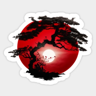 Bonsai World, Bonsai Tree Red Dawn Sticker